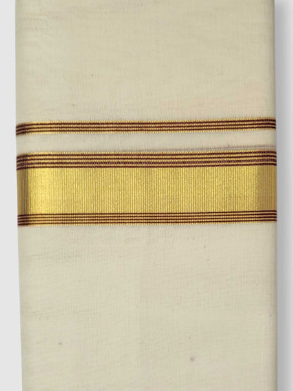 Original Balaramapuram Handloom Kasavu Mundu for Men