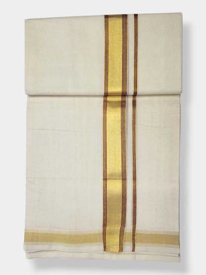 Original Balaramapuram Handloom Kasavu Mundu for Men