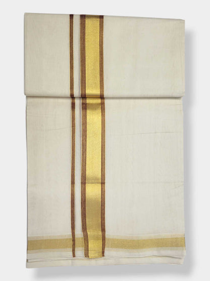Original Balaramapuram Handloom Kasavu Mundu for Men