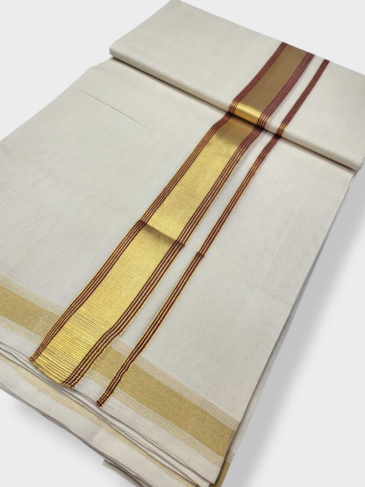 Original Balaramapuram Handloom Kasavu Mundu for Men