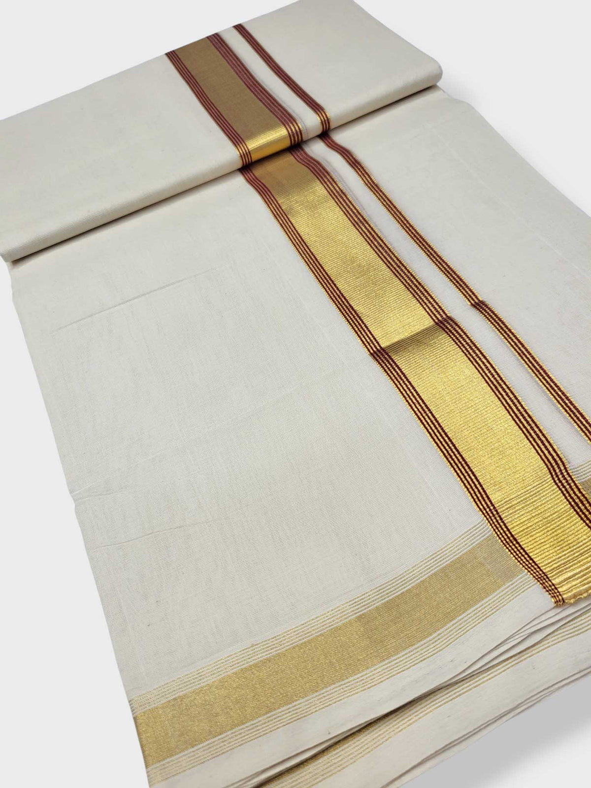 Original Balaramapuram Handloom Kasavu Mundu for Men