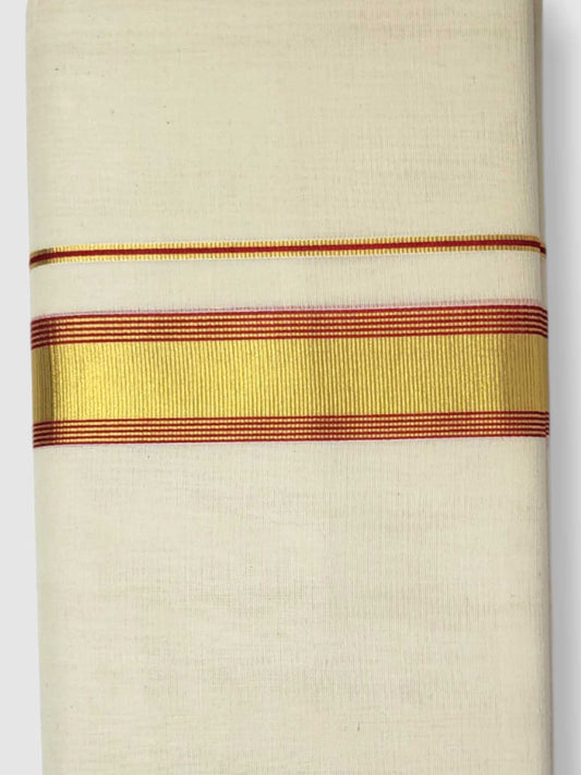 Original Balaramapuram Handloom Kasavu Mundu for Men
