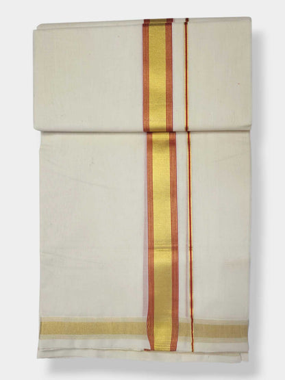 Original Balaramapuram Handloom Kasavu Mundu for Men