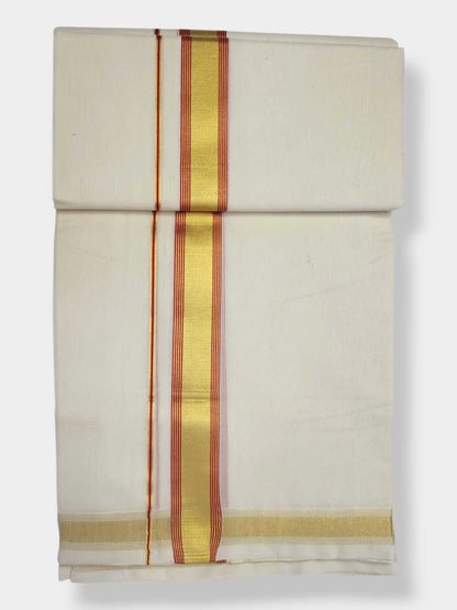 Original Balaramapuram Handloom Kasavu Mundu for Men