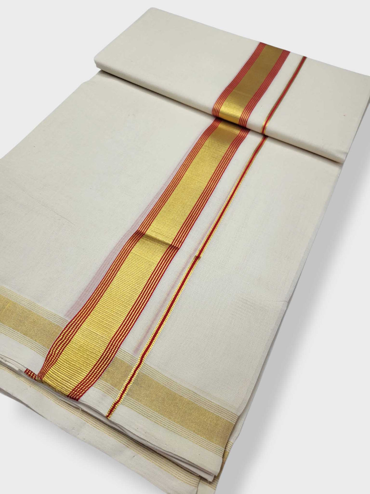 Original Balaramapuram Handloom Kasavu Mundu for Men