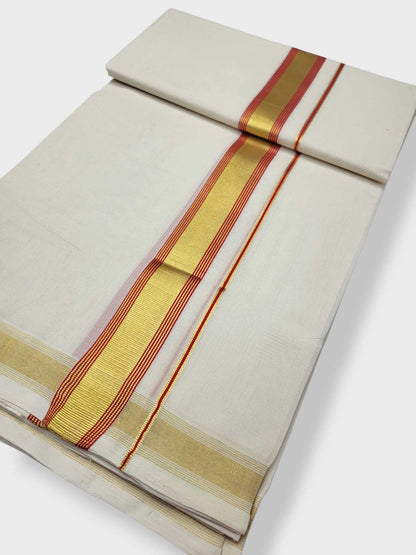 Original Balaramapuram Handloom Kasavu Mundu for Men