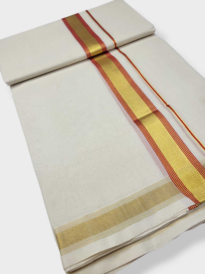 Original Balaramapuram Handloom Kasavu Mundu for Men