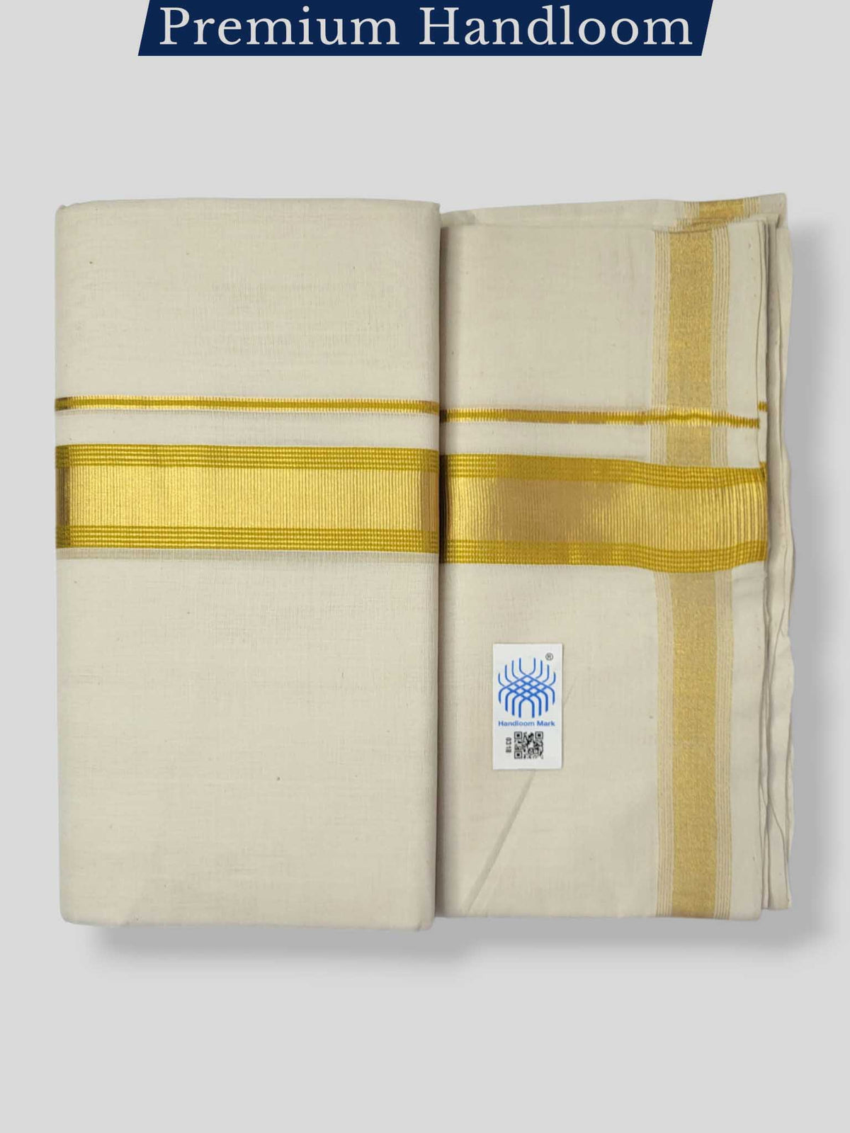 Original Balaramapuram Handloom Kasavu Mundu for Men