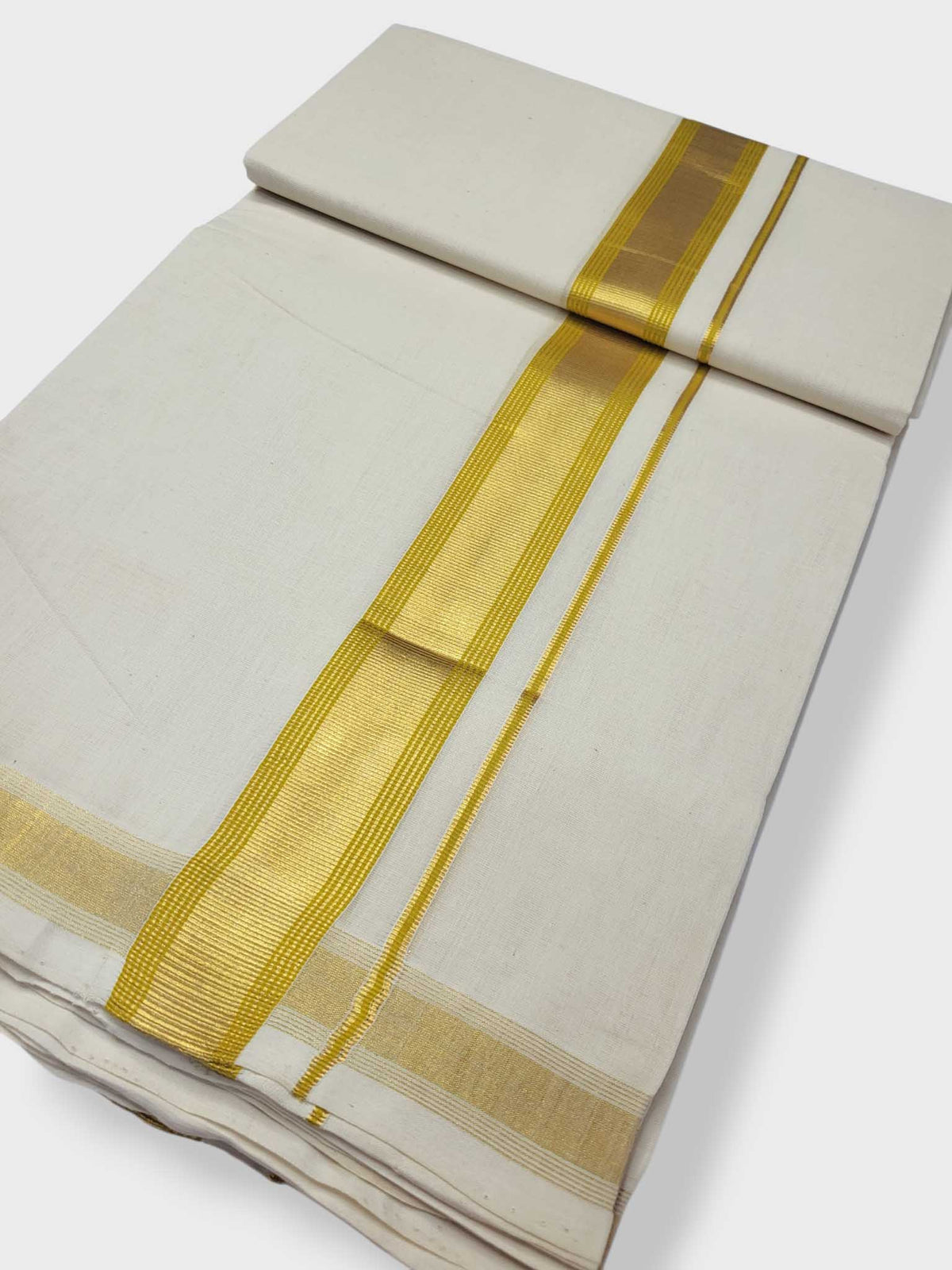 Original Balaramapuram Handloom Kasavu Mundu for Men