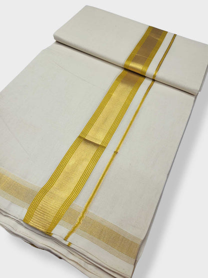 Original Balaramapuram Handloom Kasavu Mundu for Men