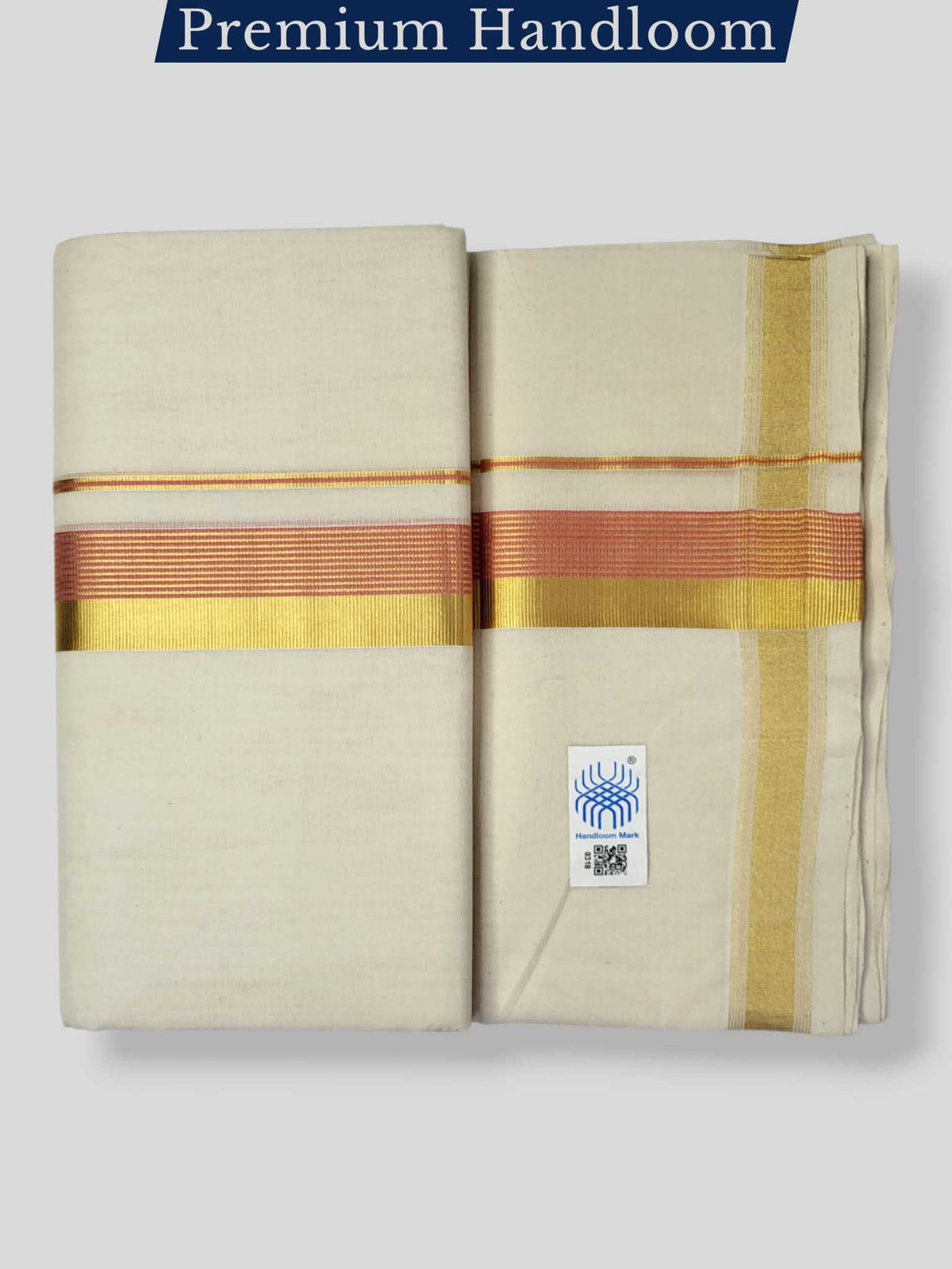 Original Balaramapuram Handloom Kasavu Mundu for Men