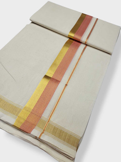 Original Balaramapuram Handloom Kasavu Mundu for Men