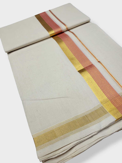 Original Balaramapuram Handloom Kasavu Mundu for Men