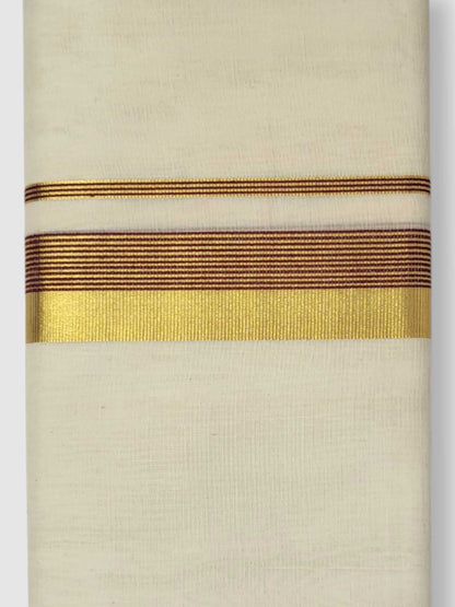 Original Balaramapuram Handloom Kasavu Mundu for Men
