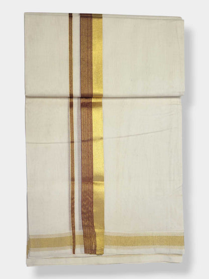 Original Balaramapuram Handloom Kasavu Mundu for Men