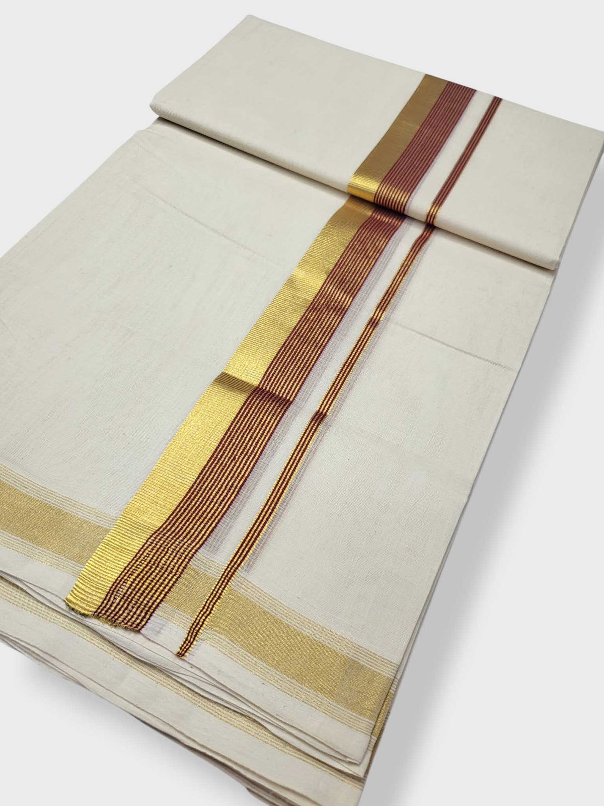 Original Balaramapuram Handloom Kasavu Mundu for Men