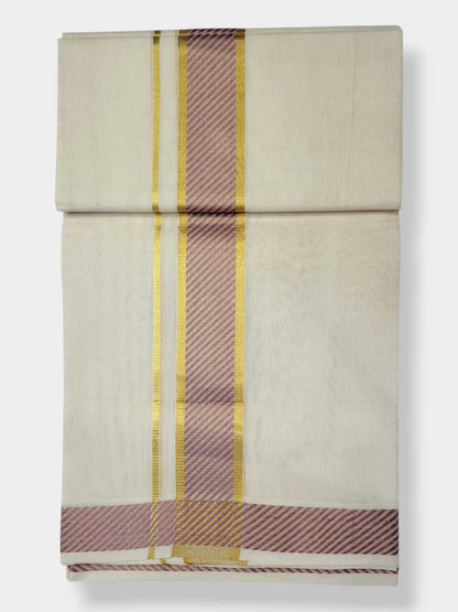 Original Balaramapuram Handloom Kasavu Mundu for Men