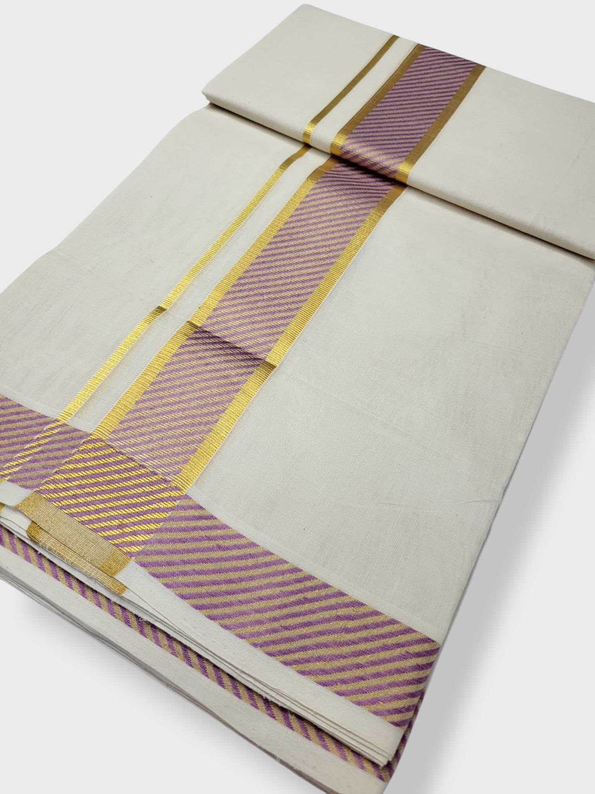 Original Balaramapuram Handloom Kasavu Mundu for Men