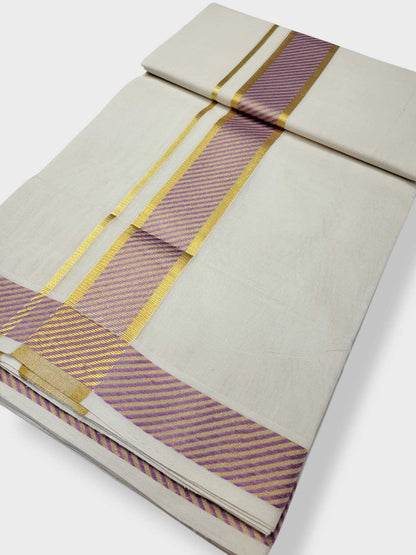 Original Balaramapuram Handloom Kasavu Mundu for Men