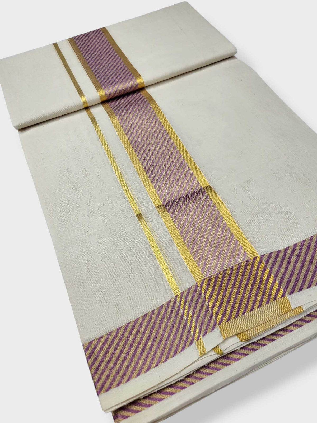 Original Balaramapuram Handloom Kasavu Mundu for Men