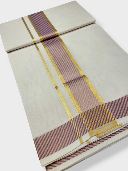 Original Balaramapuram Handloom Kasavu Mundu for Men