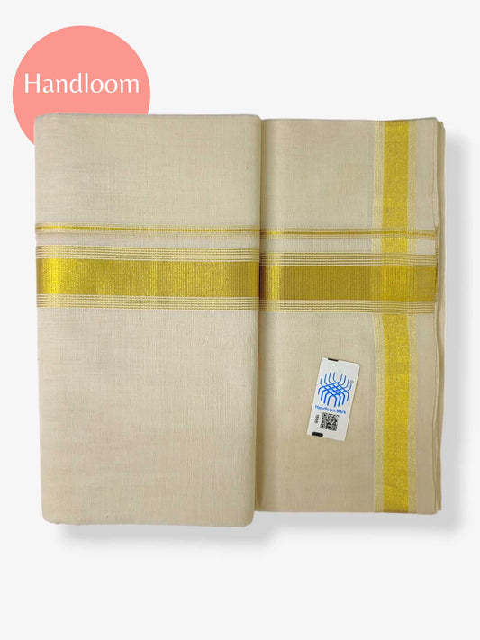 Original Balaramapuram Handloom Kasavu Mundu for Men