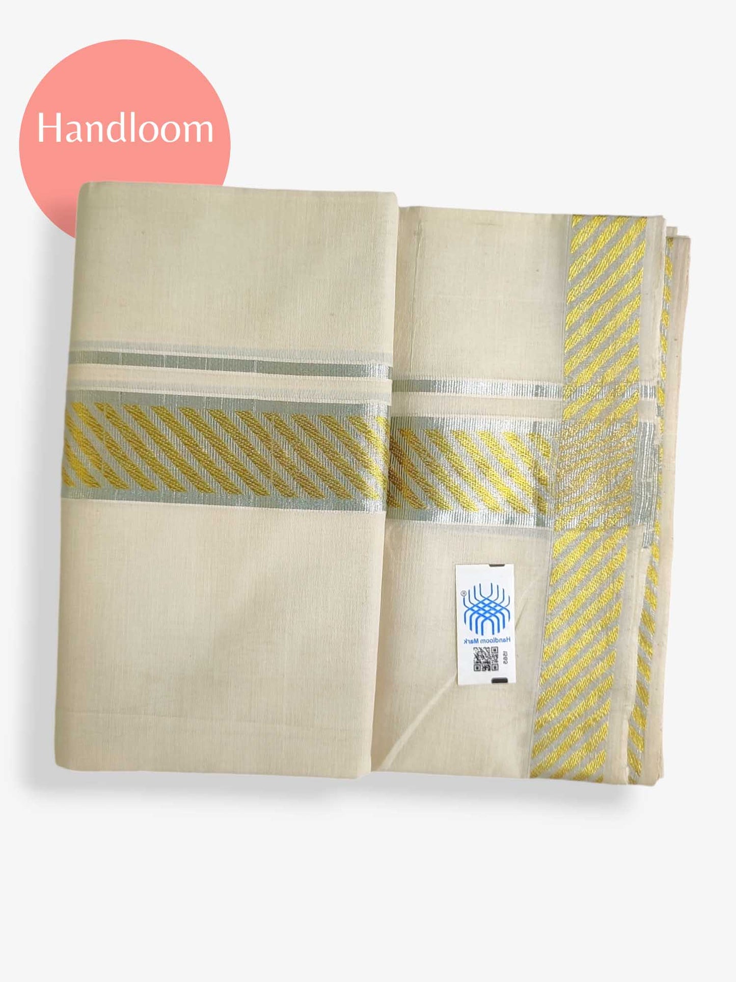 Original Balaramapuram Handloom Kasavu Mundu for Men