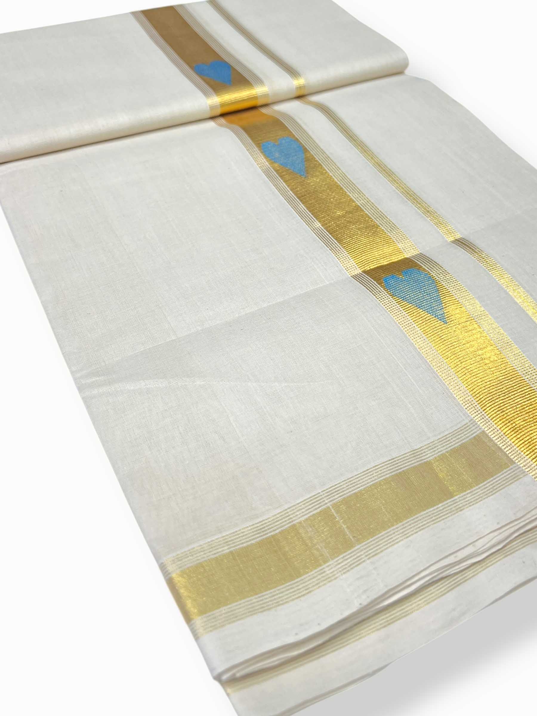 Original Balaramapuram Handloom Kasavu Mundu for Men