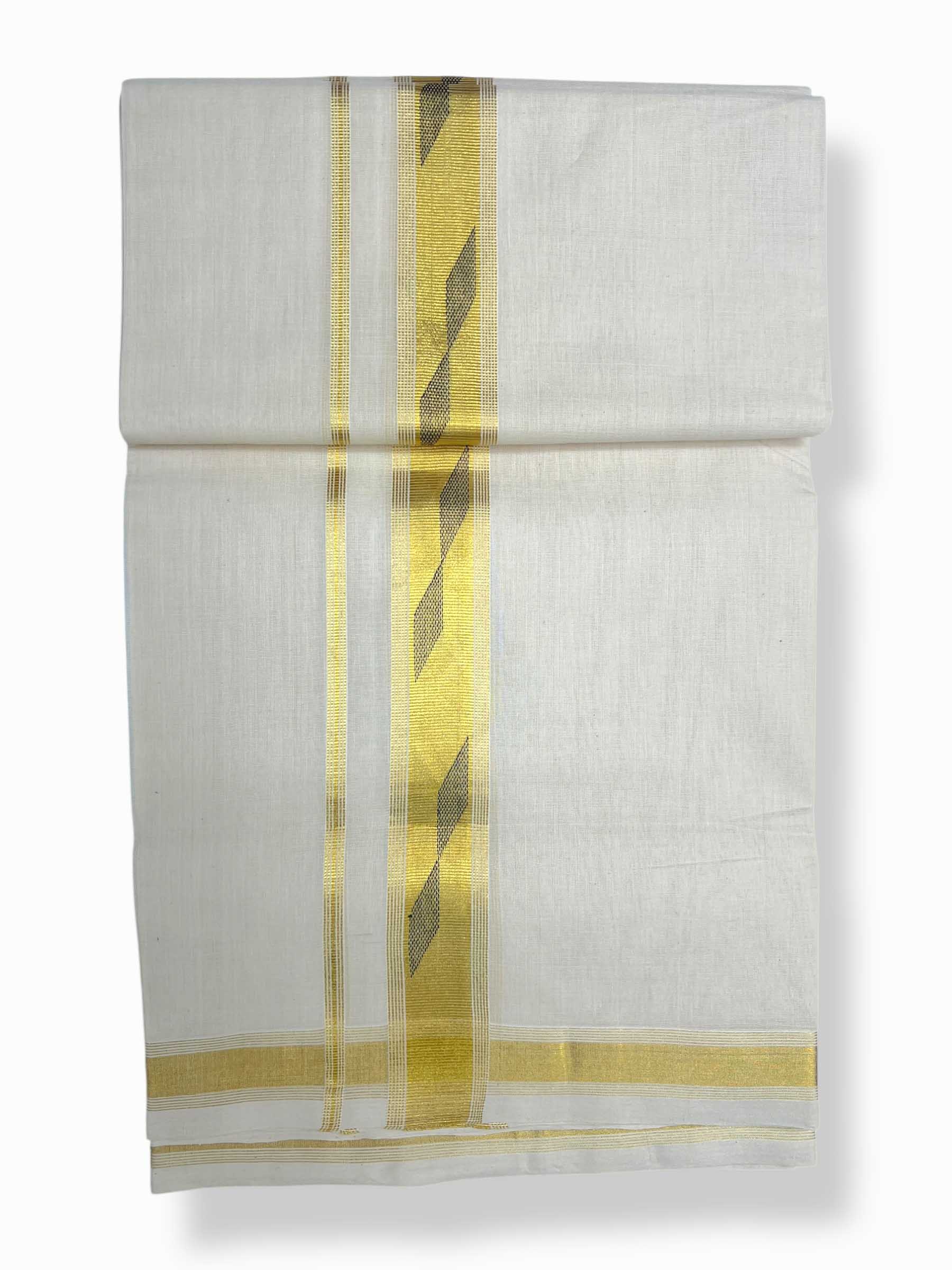 Original Balaramapuram Handloom Kasavu Mundu for Men