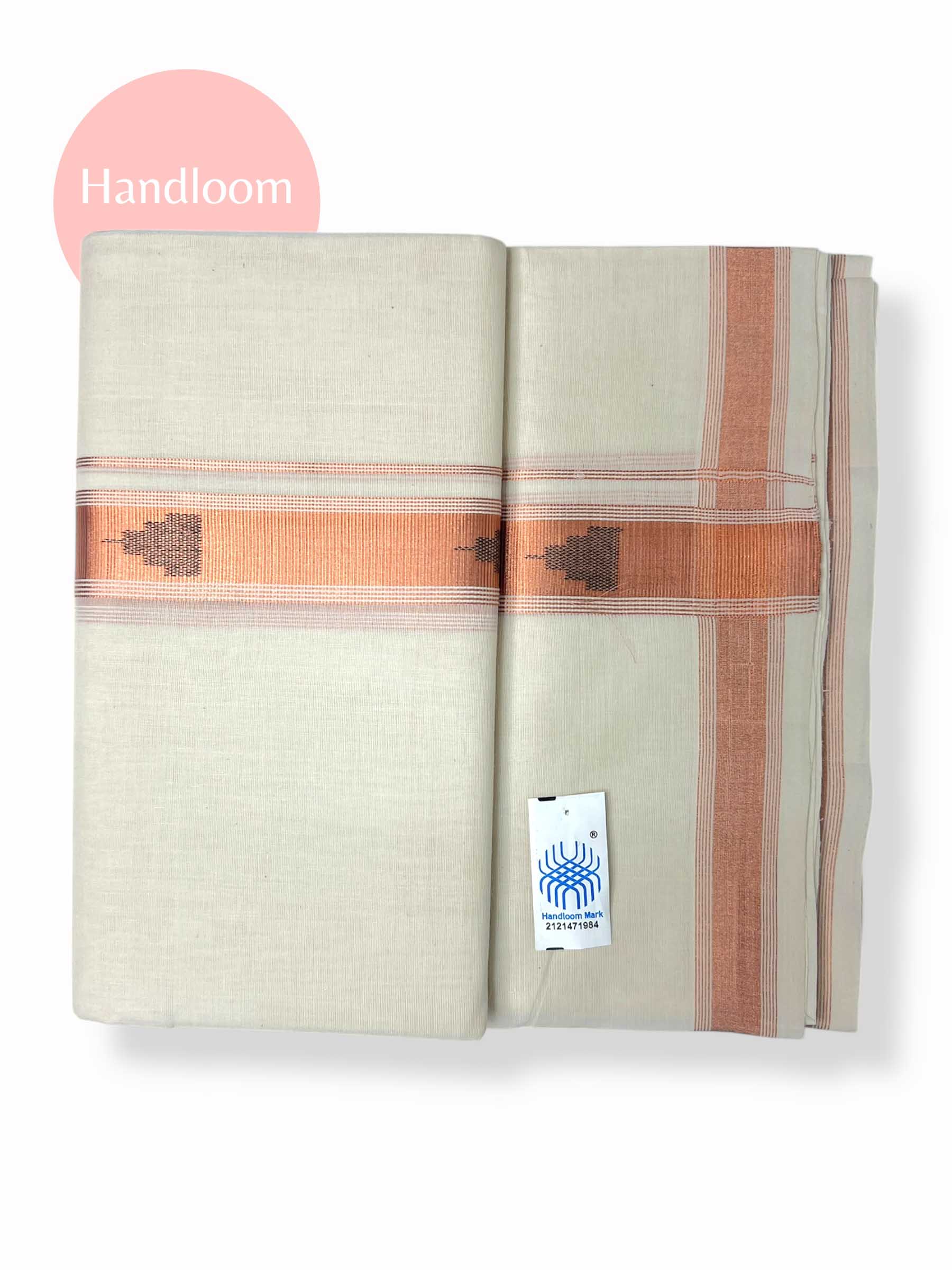 Original Balaramapuram Handloom Kasavu Mundu for Men