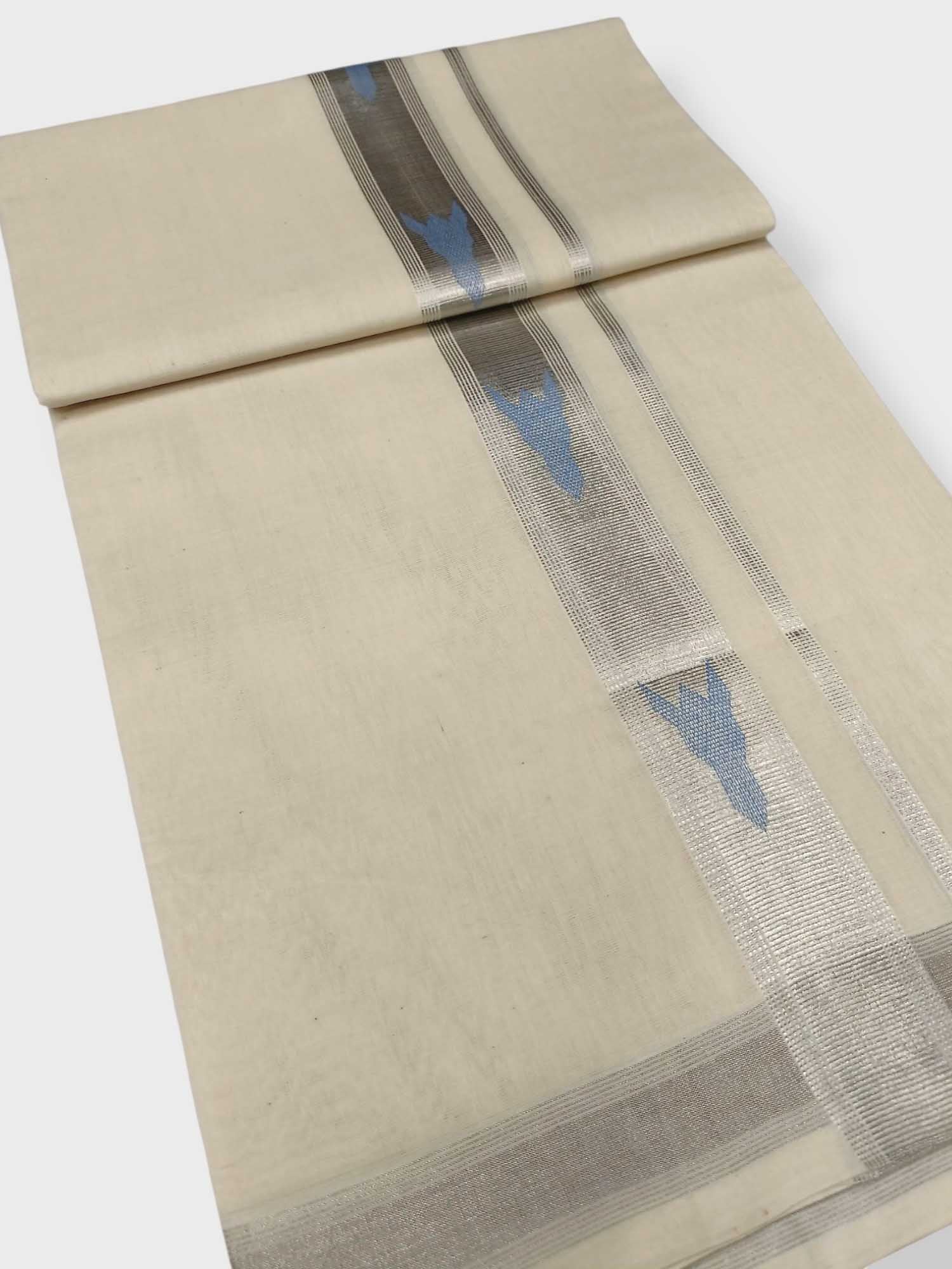 Original Balaramapuram Handloom Kasavu Mundu for Men