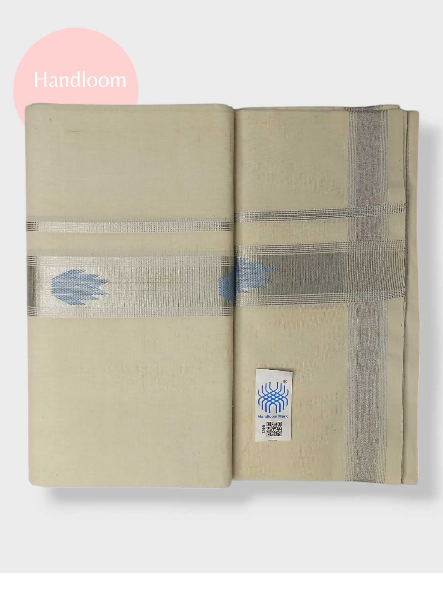 Original Balaramapuram Handloom Kasavu Mundu for Men