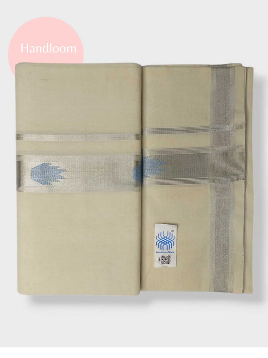 Original Balaramapuram Handloom Kasavu Mundu for Men