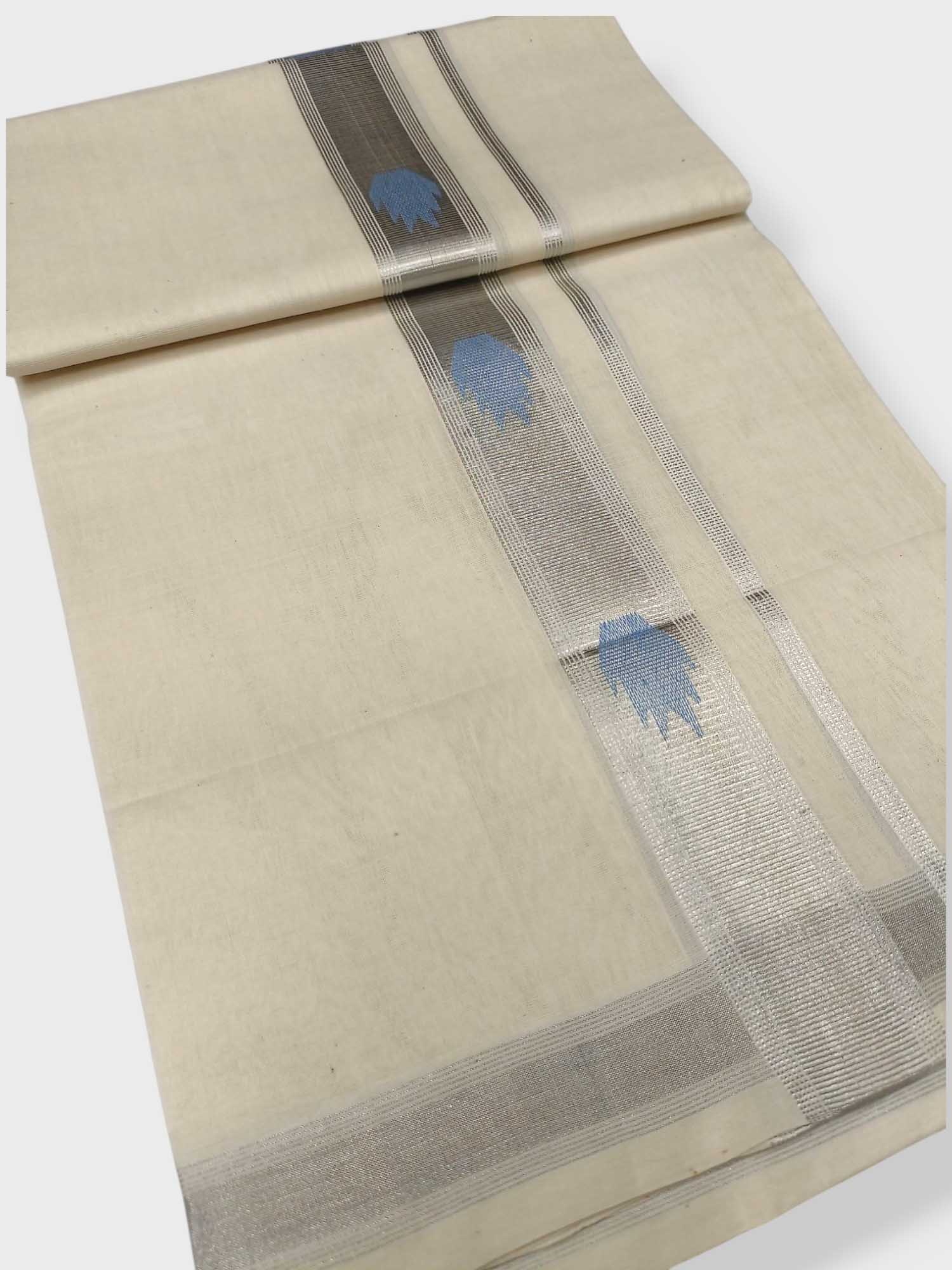 Original Balaramapuram Handloom Kasavu Mundu for Men