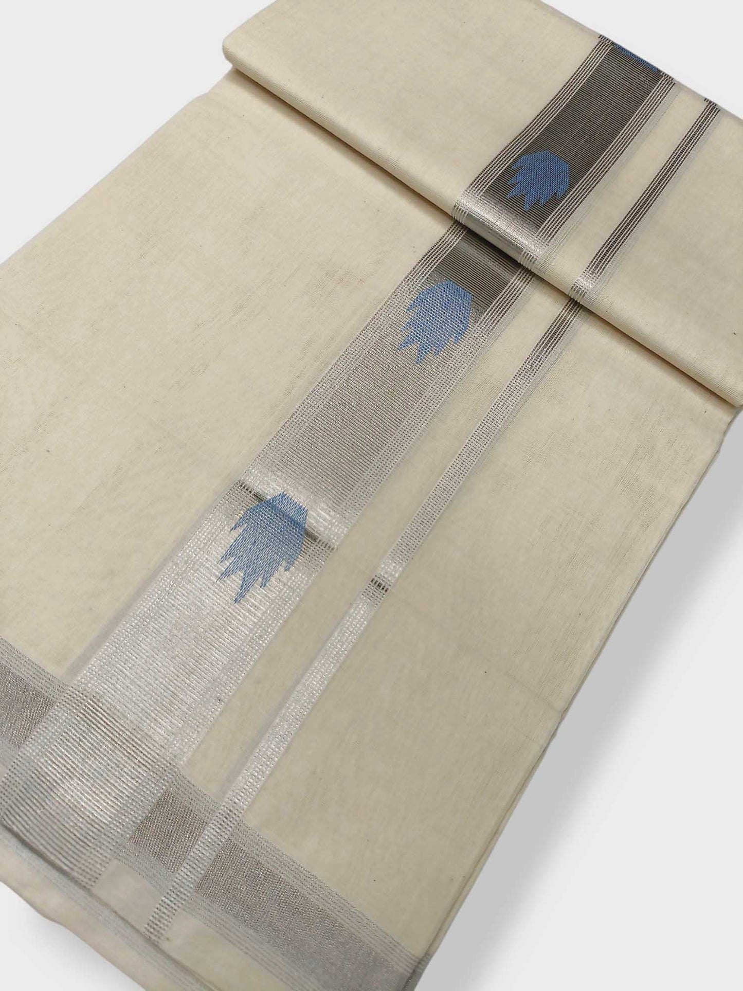 Original Balaramapuram Handloom Kasavu Mundu for Men