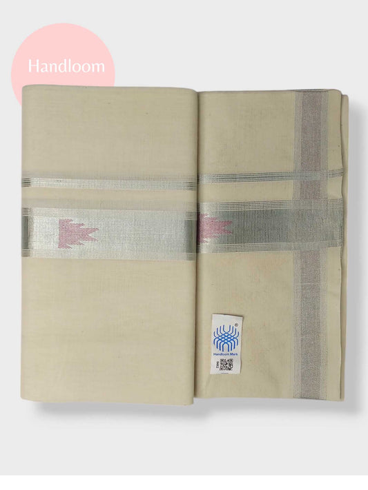 Original Balaramapuram Handloom Kasavu Mundu for Men