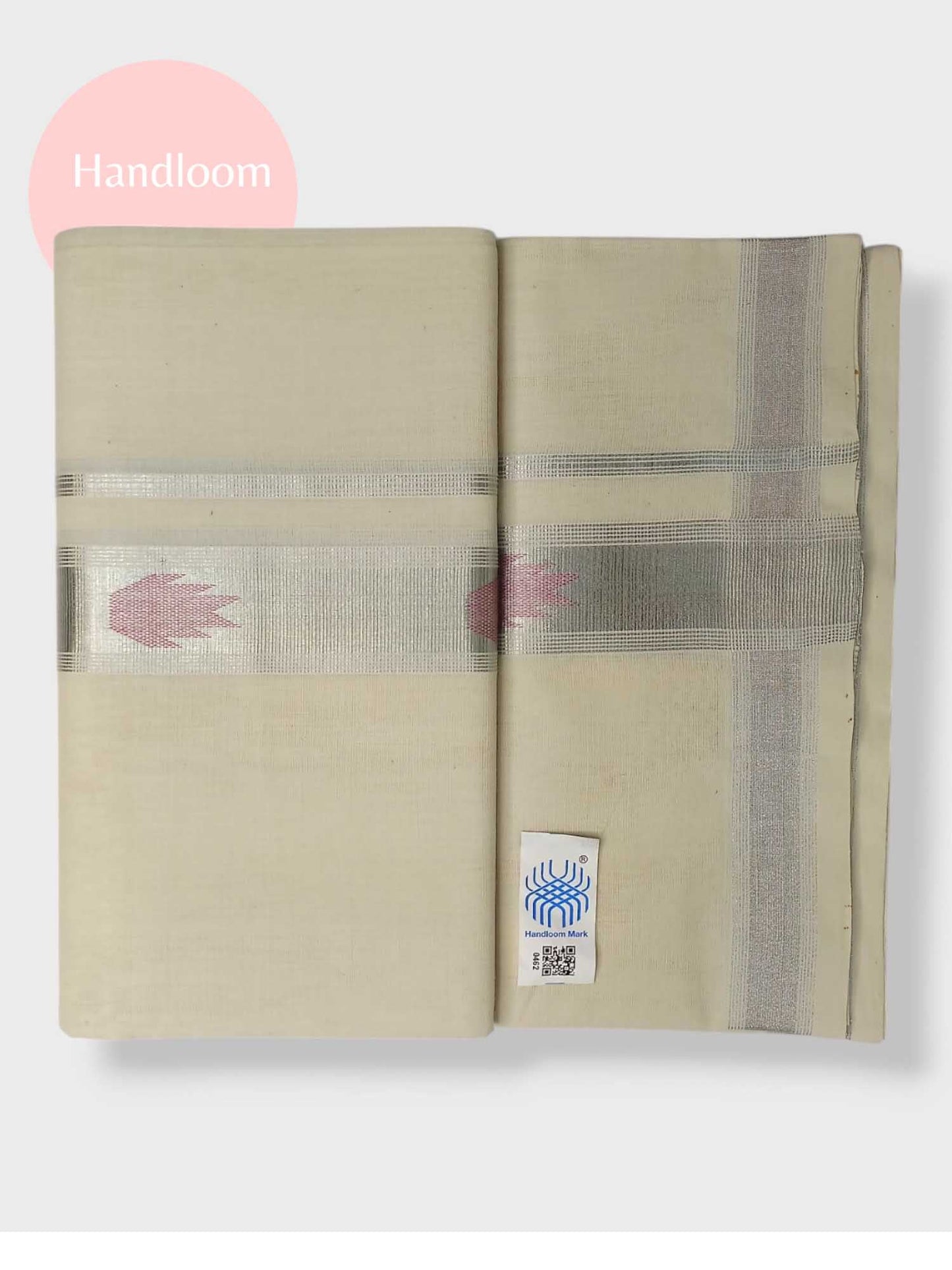 Original Balaramapuram Handloom Kasavu Mundu for Men