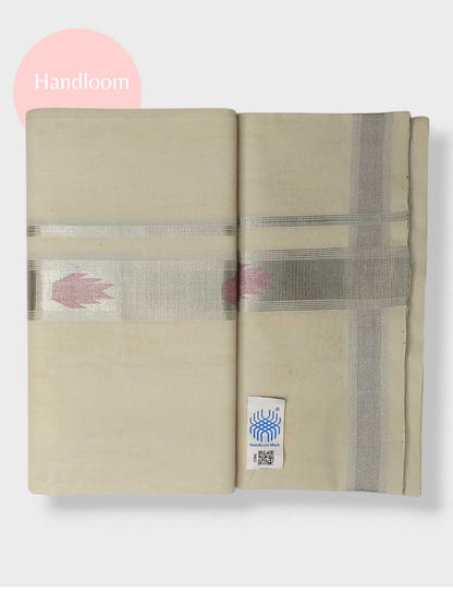 Original Balaramapuram Handloom Kasavu Mundu for Men