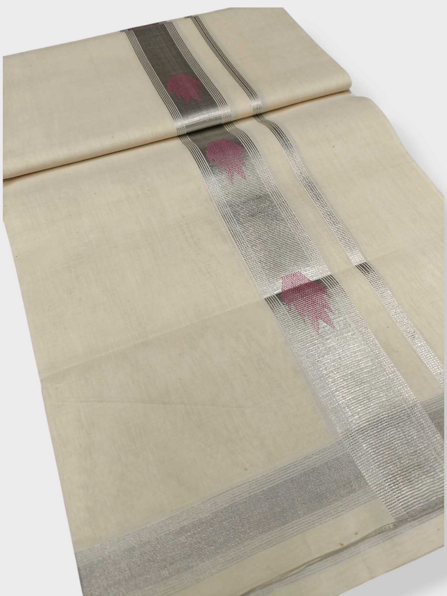 Original Balaramapuram Handloom Kasavu Mundu for Men