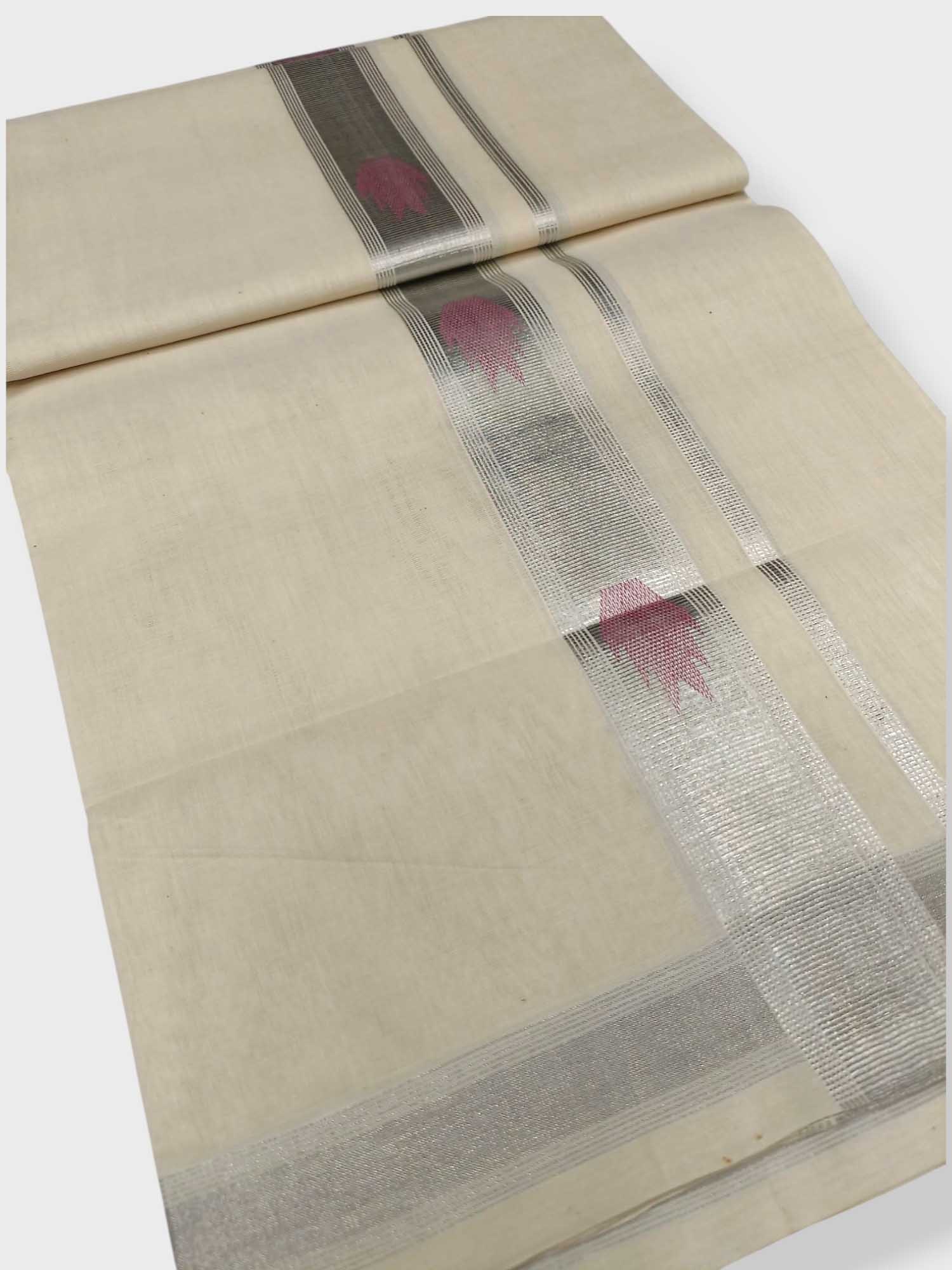 Original Balaramapuram Handloom Kasavu Mundu for Men