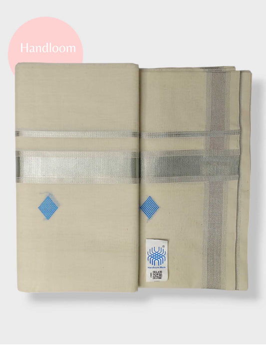 Original Balaramapuram Handloom Kasavu Mundu for Men