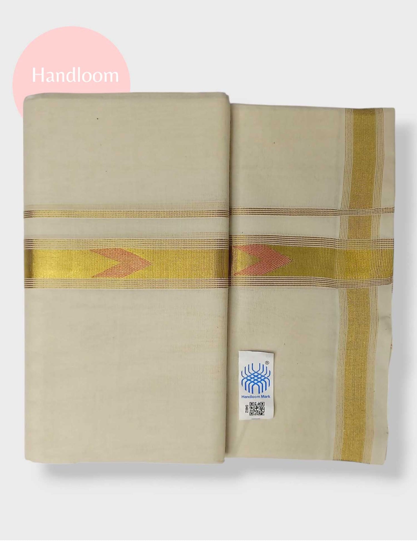 Original Balaramapuram Handloom Kasavu Mundu for Men