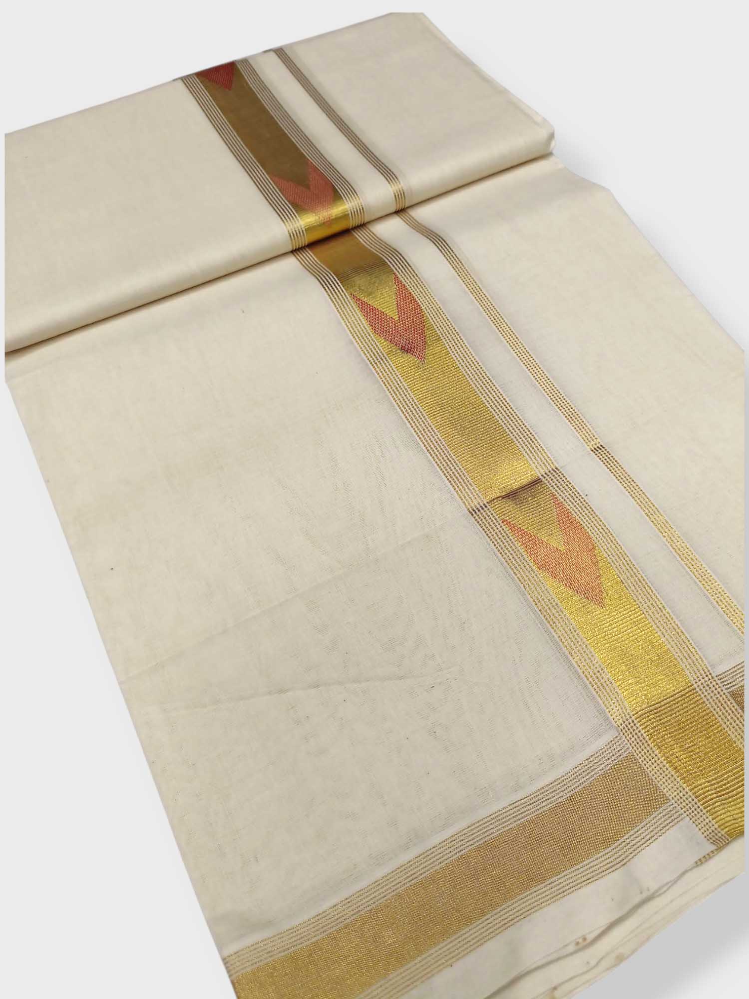 Original Balaramapuram Handloom Kasavu Mundu for Men