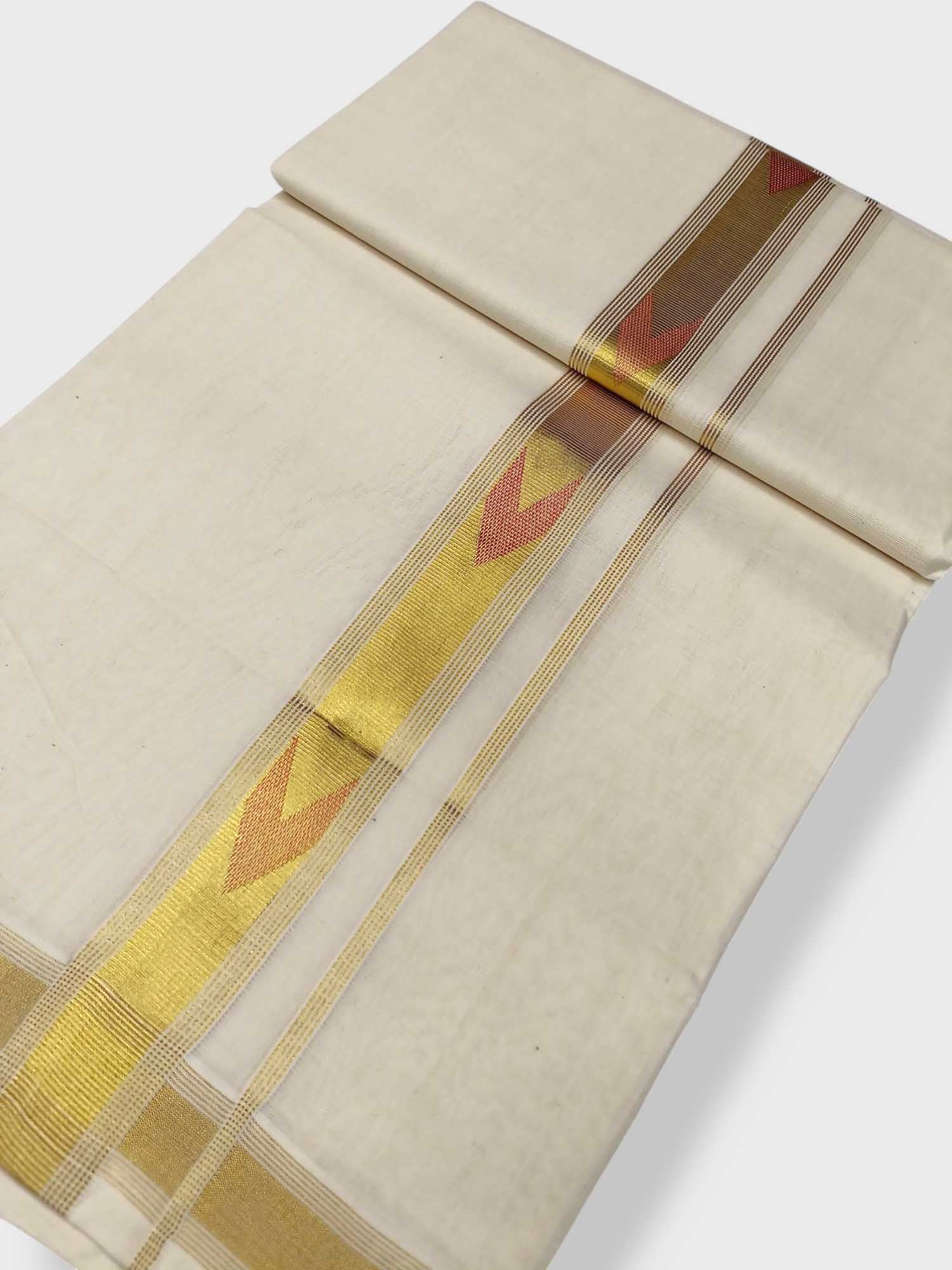 Original Balaramapuram Handloom Kasavu Mundu for Men