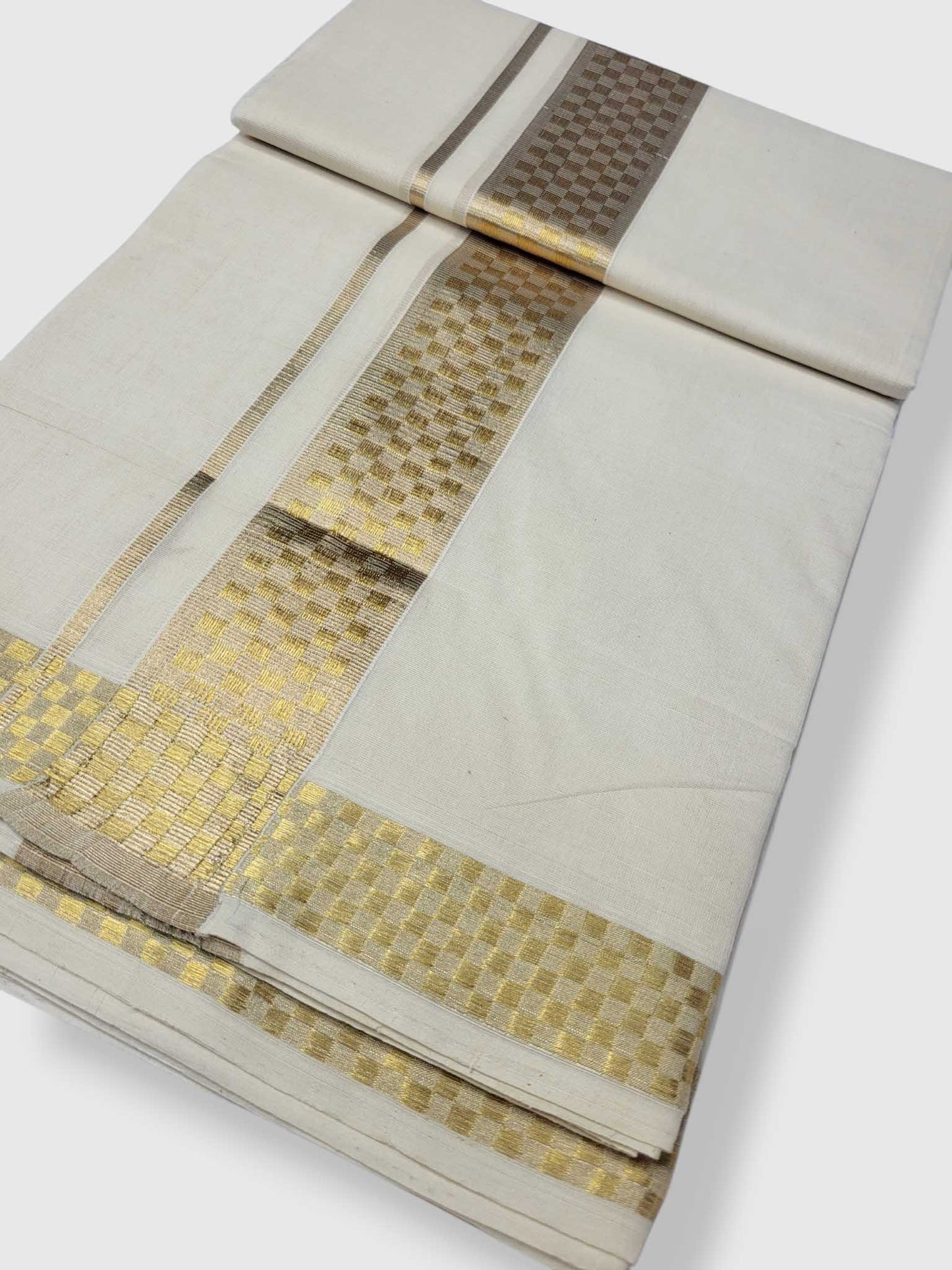 Premium Wedding Handloom Balaramapuram Unaakupaavu Kasavu Mundu for Men