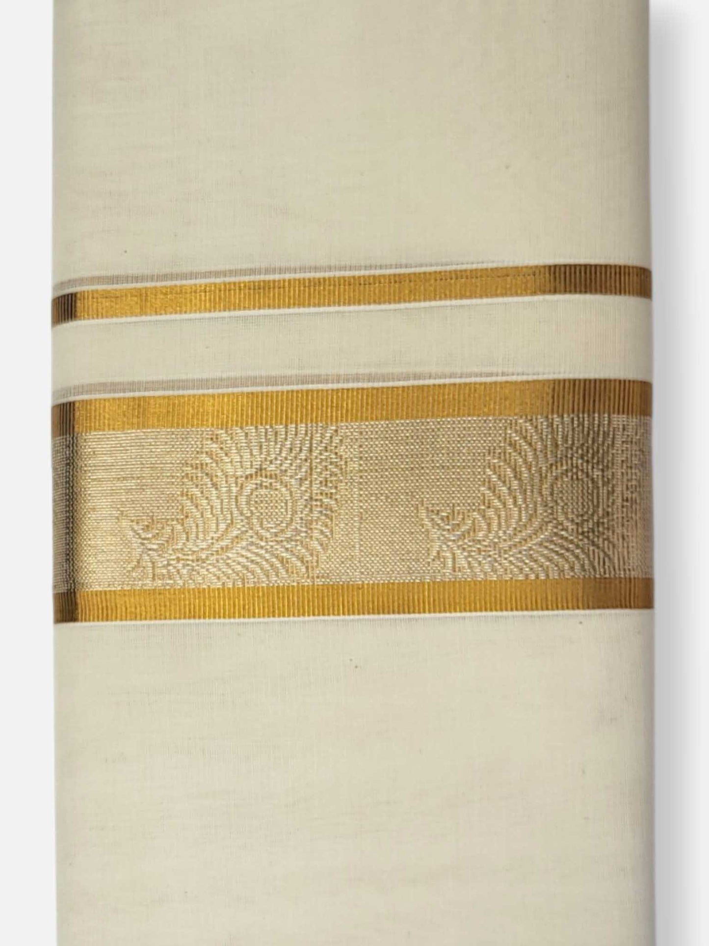 Premium Wedding Handloom Balaramapuram Unaakupaavu Kasavu Mundu for Men