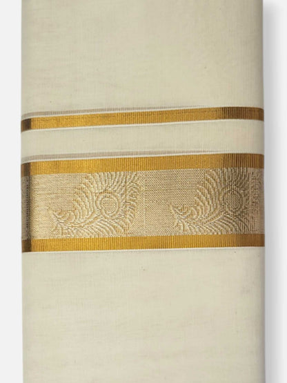 Premium Wedding Handloom Balaramapuram Unaakupaavu Kasavu Mundu for Men