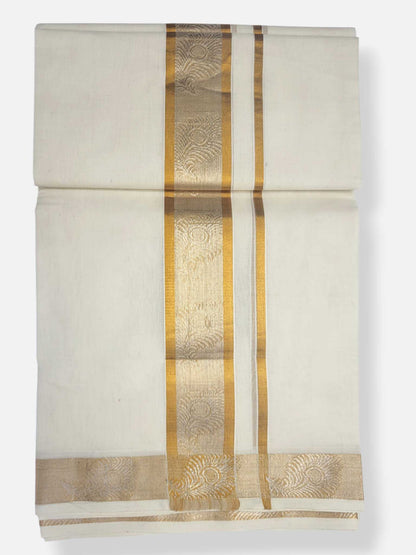 Premium Wedding Handloom Balaramapuram Unaakupaavu Kasavu Mundu for Men