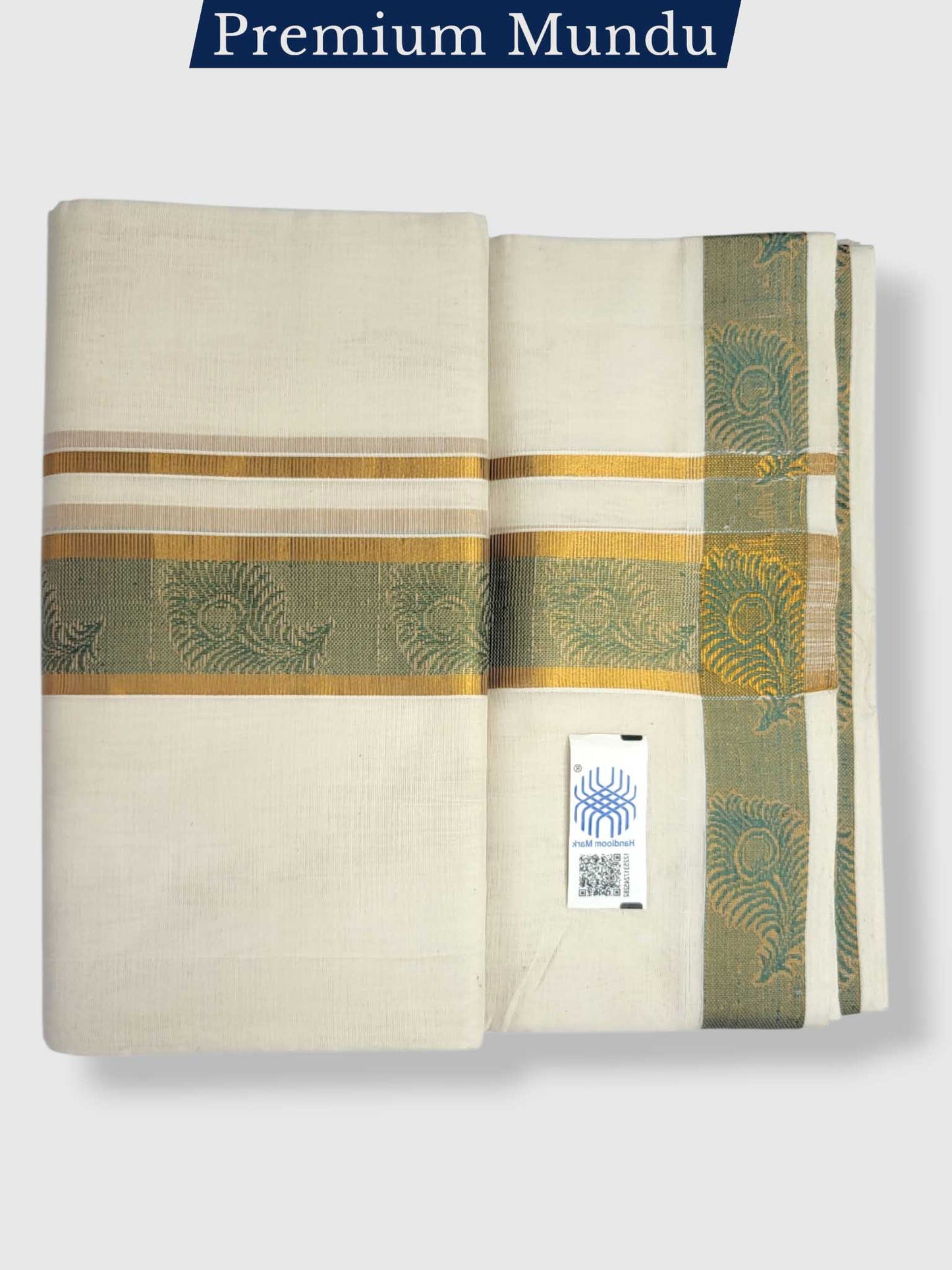 Premium Wedding Handloom Balaramapuram Unaakupaavu Kasavu Mundu for Men