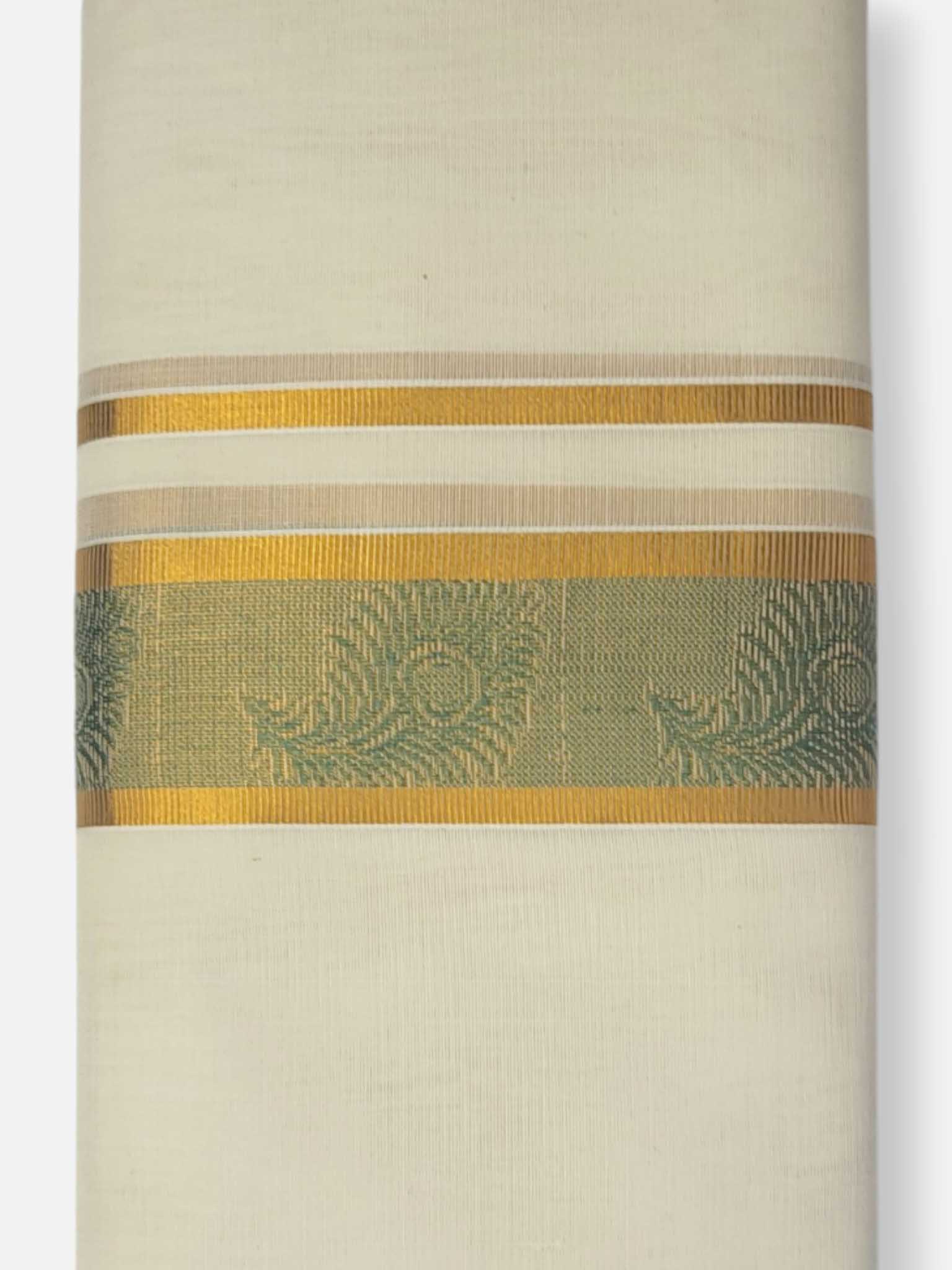 Premium Wedding Handloom Balaramapuram Unaakupaavu Kasavu Mundu for Men